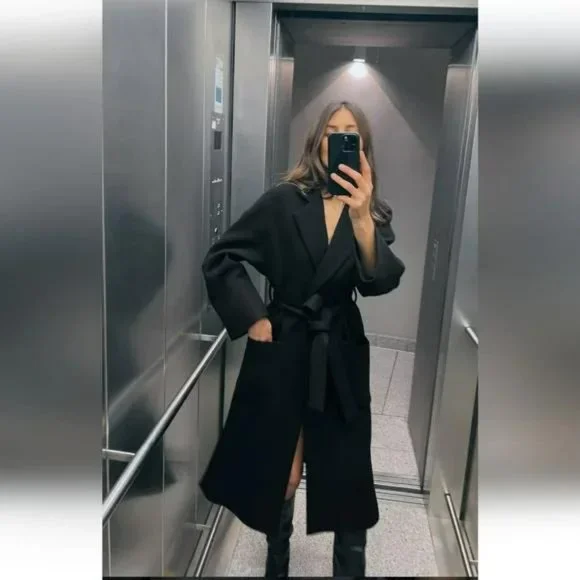 ZARA VENTED MANTECO WOOL COAT ZW COLLECTION - Picture 6 of 11